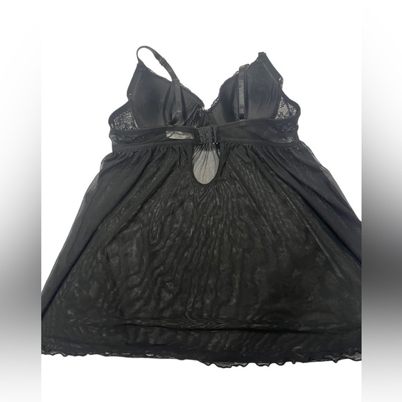 Unbranded Black Sheer Lingerie Dress Slip Top Padded Size Medium Y2K Style - Picture 5 of 8